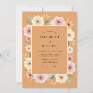 Terracotta Soft Petal Autumn Wedding Invitation