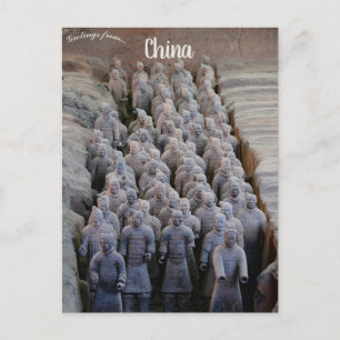 Terracotta Soldiers Near Xian China Postcard