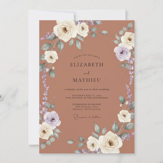 Terracotta Sophisticated Fall Wedding Invitation (Front)