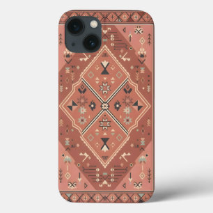 Terracotta Southwestern Tribal Geometric Art iPhone 13 Case
