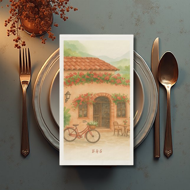 Terracotta Spanish Hacienda Destination Wedding Napkin (Creator Uploaded)