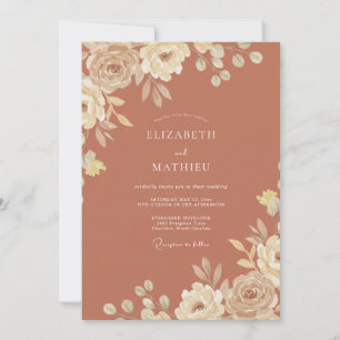 Terracotta Splendid Autumn Wedding Invitation