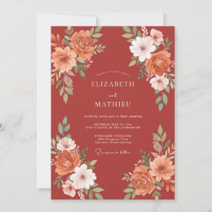 Terracotta Splendid Autumnal Wedding Invitation