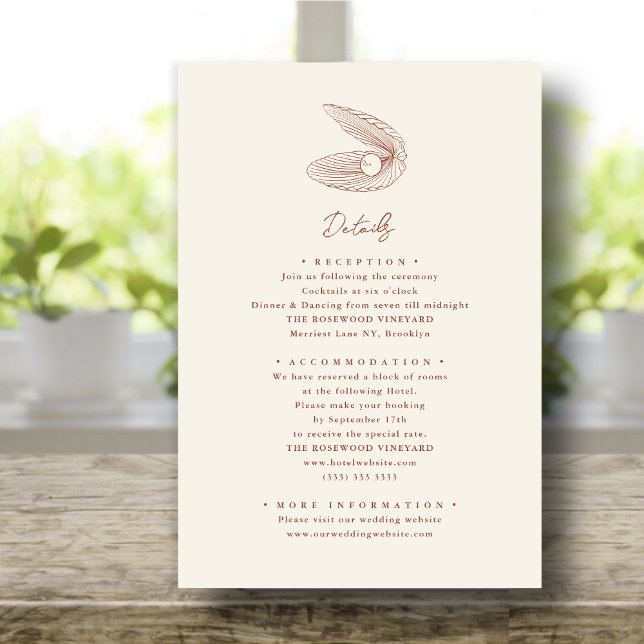 Terracotta Starfish Beach Destination Wedding Enclosure Card (Creator Uploaded)