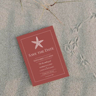 Terracotta Starfish Monogram Photo Save The Date