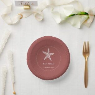 Terracotta Starfish Wedding Paper Bowls Paper Plate