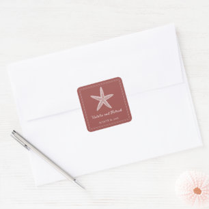 Terracotta Starfish Wedding Stickers