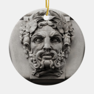 Terracotta Stone Faces on Historic Building Ceramic Ornament