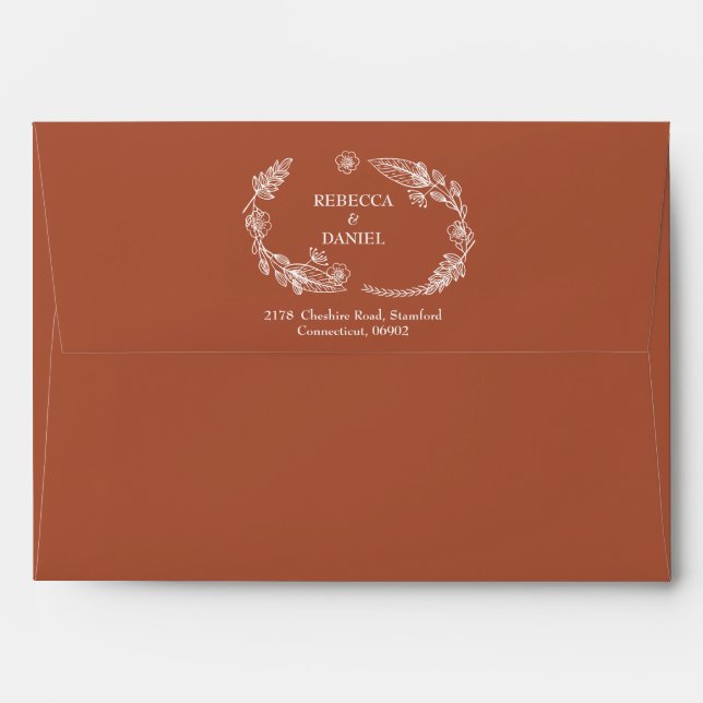 Terracotta String Lights Return Address Envelope (Back (Top Flap))