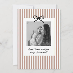 Terracotta Stripes Godmother Proposal Invitation