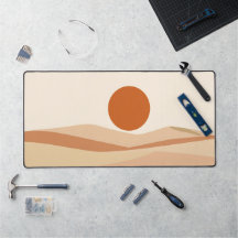 Terracotta Sun Boho Abstract Landscape Mid-Century