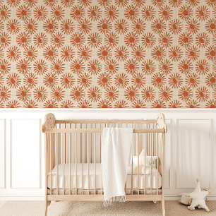 Terracotta Sunburst Boho Wallpaper