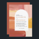 Terracotta Sunrise | Boho Wedding Invitation<br><div class="desc">Featuring beautiful abstract paint brush strokes and trendy arch framing your wedding details. Terracotta is a popular colour for weddings. Paired with shades of orange and marigold makes this invitation suite both sophisticated and vibrant. Add your custom wording to this design by using the "Edit this design template" boxes on...</div>