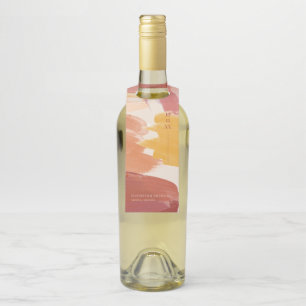 Terracotta Sunrise Monogram Wedding Bottle Tag