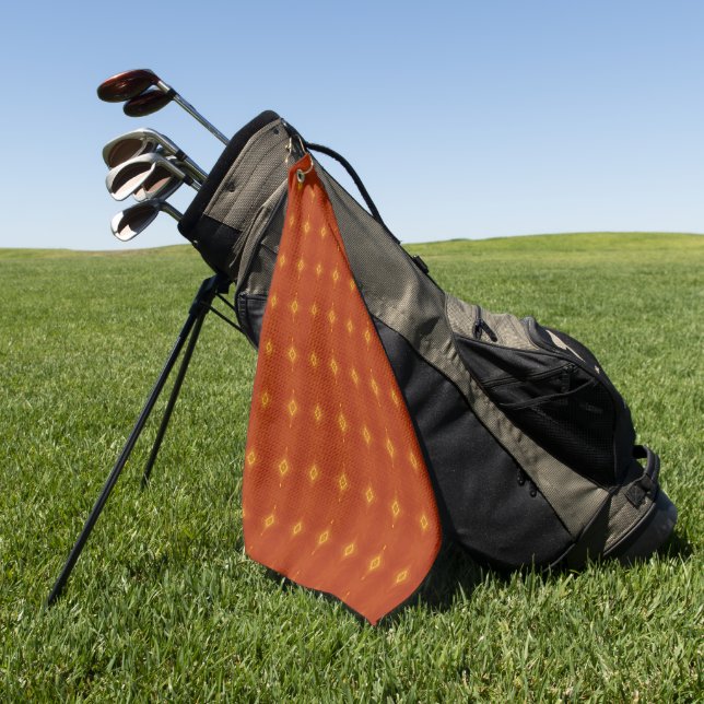 Terracotta Sunset Golf Towel (Green)