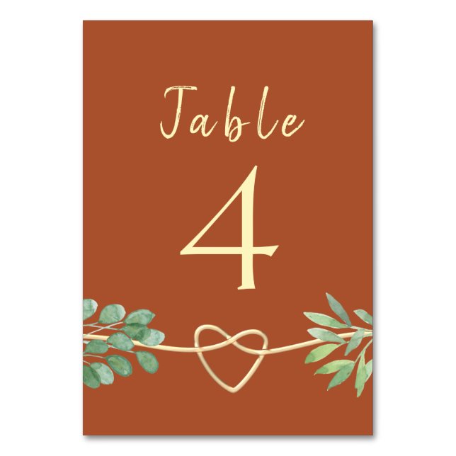 Terracotta Table Number (Front)