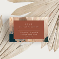 Terracotta teal painterly modern wedding R.S.V.P I