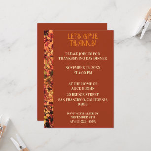 Terracotta Thanksgiving Dinner Autumn Feast  Invitation