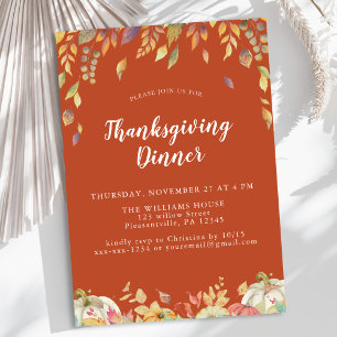 Terracotta Thanksgiving Dinner Invitation