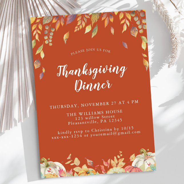 Terracotta Thanksgiving Dinner Invitation (Creator Uploaded)