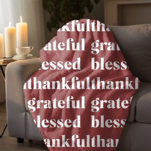 Terracotta Thanksgiving Fleece Blanket