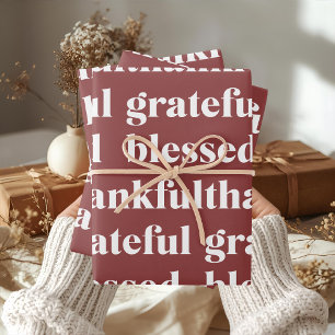 Terracotta Thanksgiving Wrapping Paper Sheet