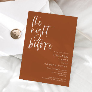 Terracotta The Night Before Rehearsal Dinner  Invitation