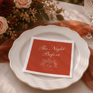 Terracotta The Night Before Rehearsal Dinner Napkin