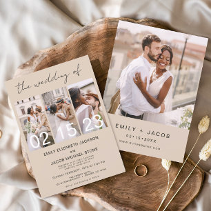 Terracotta The Wedding of Minimalist Photo Collage Invitation