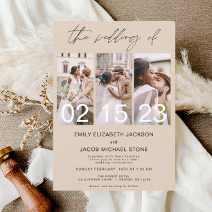 Terracotta The Wedding of Photo Simple Minimalist Invitation