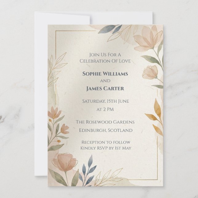 Terracotta Thistle Scottish Wedding Invitation (Front)