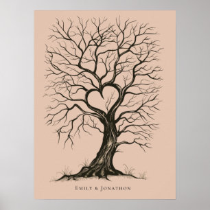 Terracotta ThumbPrint Tree Wedding Guest Book