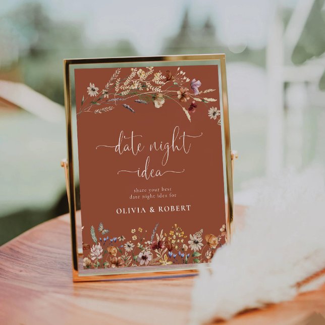 Terracotta Tiny Wildflower Date Night Idea Sign (Creator Uploaded)