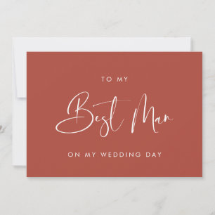 Terracotta To my Best Man on my wedding day card