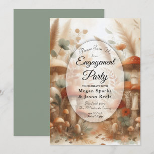 Terracotta Toadstool Woodland Magic Engagement Invitation
