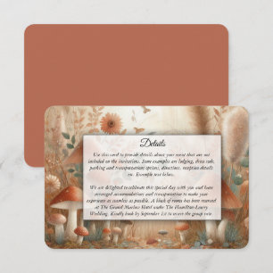 Terracotta Toadstool Woodland Magic Wedding Enclosure Card