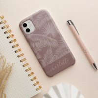 Terracotta Tropical Botanical Palm Leaves Pattern