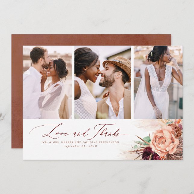 Terracotta Tropical Wedding Thank You (Front/Back)