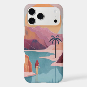 Terracotta Turquoise Celestial Oasis Landscape