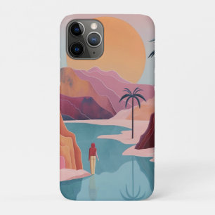 Terracotta Turquoise Celestial Oasis Landscape iPhone 11 Pro Case
