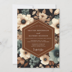 Terracotta Twilight Bloom Wedding Invitation