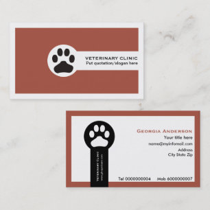 Terracotta Vet/Veterinary Clinic minimalist Business Card