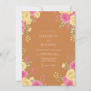 Terracotta Vibrant Autumnal Wedding Invitation