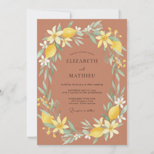 Terracotta Vibrant Mediterranean Wedding Invitation