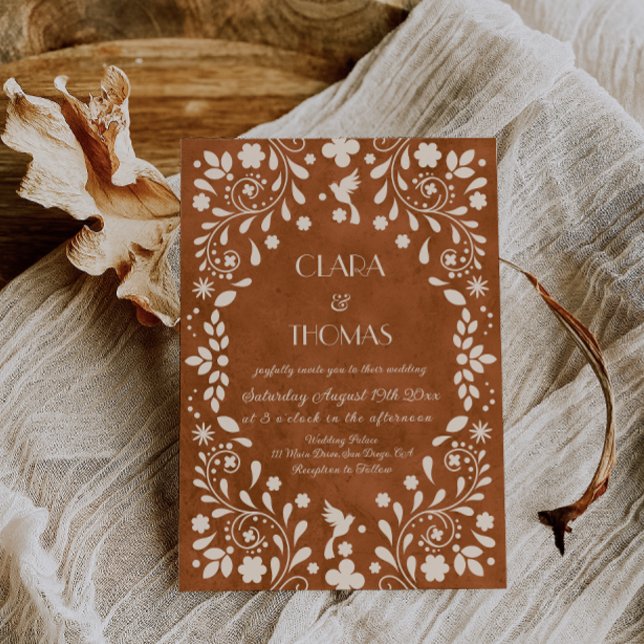 Terracotta Vintage Mexican Wedding Invitation (Creator Uploaded)