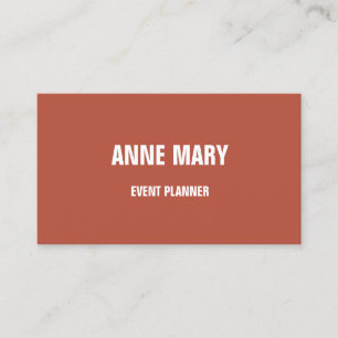 Terracotta Warm Colour Burnt Dark Orange Simple Business Card