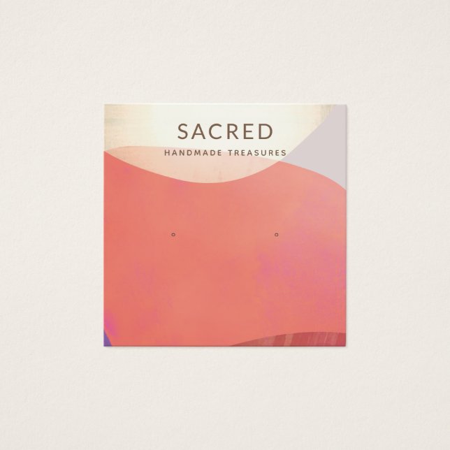 Terracotta Watercolor Abstract Earring Display (Front)