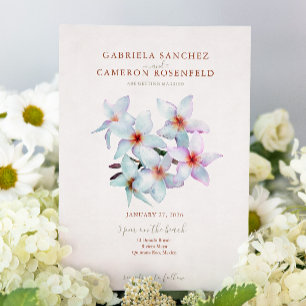 Terracotta Watercolor Boho Tropical Floral Wedding Invitation