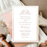 Terracotta Watercolor Elegant Monogram Wedding