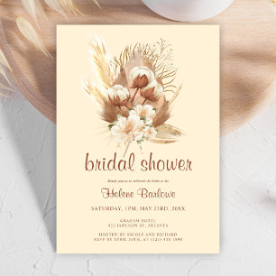 Terracotta Watercolor Floral Boho Bridal Shower Invitation